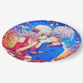 Anime Theme Valentijnsdag Party Papieren Bordje (Gekanteld)