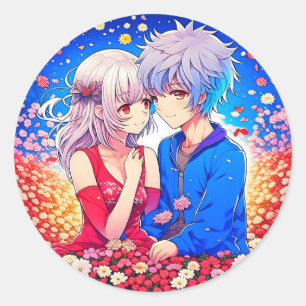 Anime Theme Valentijnsdag Party Ronde Sticker