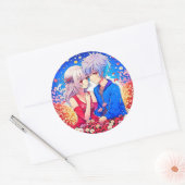Anime Theme Valentijnsdag Party Ronde Sticker (Envelop)