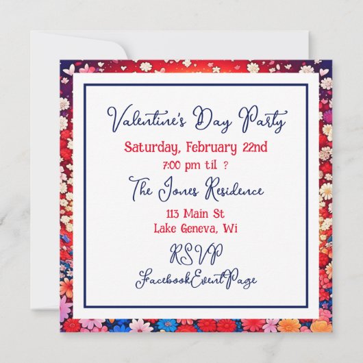 Anime Theme Valentijnsdag Party Save The Date (Achterkant)