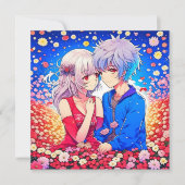 Anime Theme Valentijnsdag Party Save The Date (Voorkant)