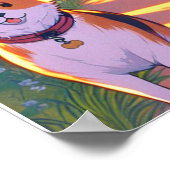 Anime tiener luisteren muziek lopen haar hond poster (Hoek)