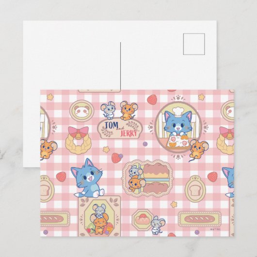 Anime Tom en Jerry Bakery Patroon Briefkaart (Voorkant / Achterkant)
