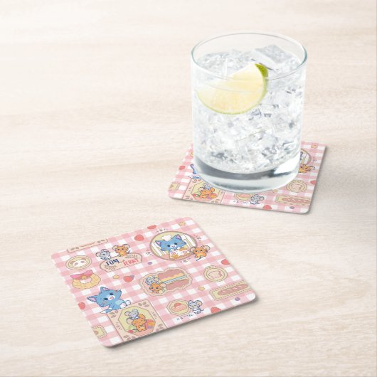 Anime Tom en Jerry Bakery Patroon Kartonnen Onderzetters (Insitu)