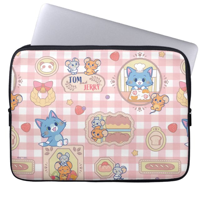 Anime Tom en Jerry Bakery Patroon Laptop Sleeve (Voorkant)