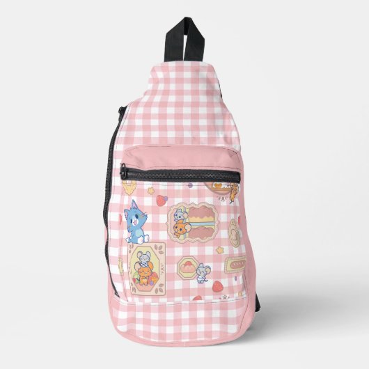 Anime Tom en Jerry Bakery Patroon Sling Bag (Voorkant)
