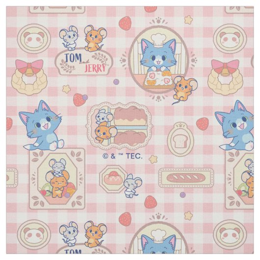 Anime Tom en Jerry Bakery Patroon Stof (Swatch)