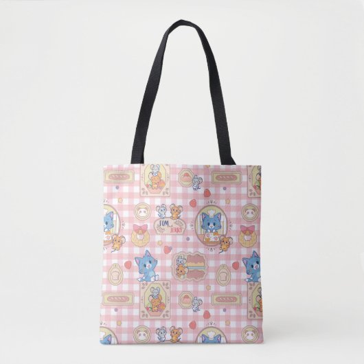 Anime Tom en Jerry Bakery Patroon Tote Bag (Voorkant)