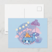 Anime Tom en Jerry Dreamy Nights Briefkaart (Voorkant / Achterkant)