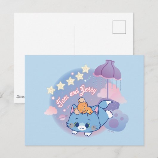 Anime Tom en Jerry Dreamy Nights Briefkaart (Voorkant / Achterkant)