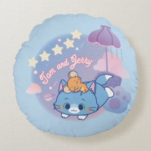 Anime Tom en Jerry Dreamy Nights Rond Kussen