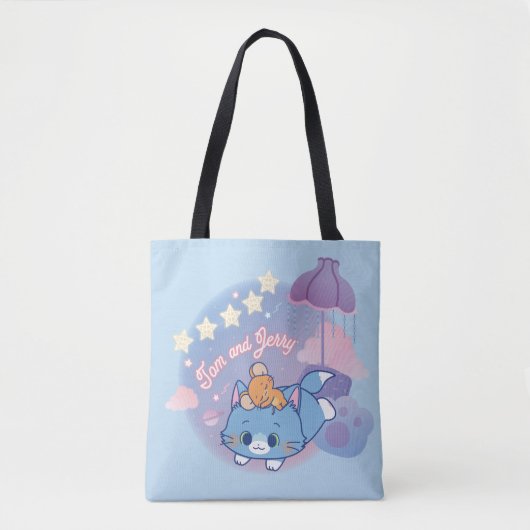 Anime Tom en Jerry Dreamy Nights Tote Bag (Voorkant)