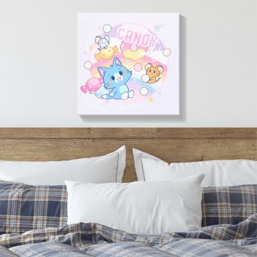 Anime Tom en Jerry Snoep Party Canvas Afdruk (Insitu (Slaapkamer))