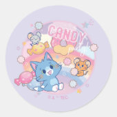 Anime Tom en Jerry Snoep Party Ronde Sticker (Voorkant)