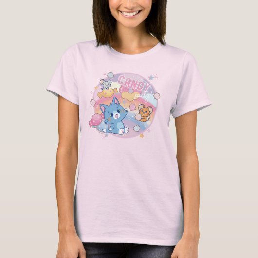 Anime Tom en Jerry Snoep Party T-shirt (Voorkant)