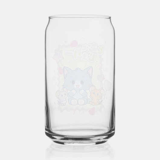 Anime Tom en Jerry Strawberry Fun Blikvorm Glas (Achterkant)