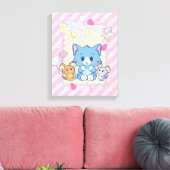 Anime Tom en Jerry Strawberry Fun Canvas Afdruk (Insitu (Woonkamer))