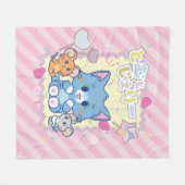 Anime Tom en Jerry Strawberry Fun Fleece Deken (Voorkant (Horizontaal))