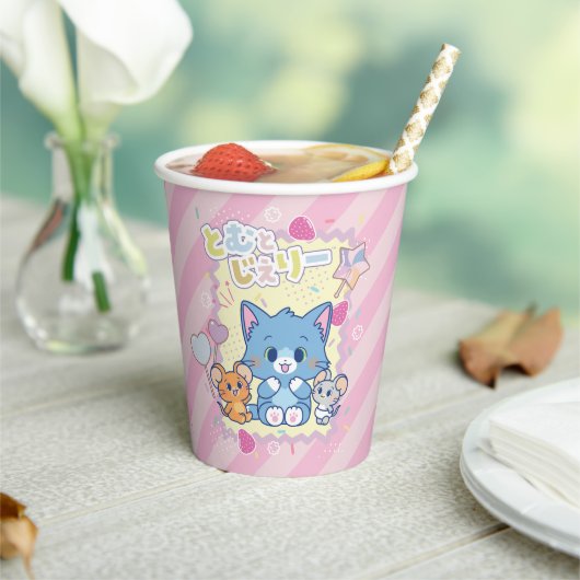 Anime Tom en Jerry Strawberry Fun Papieren Bekers (Insitu)