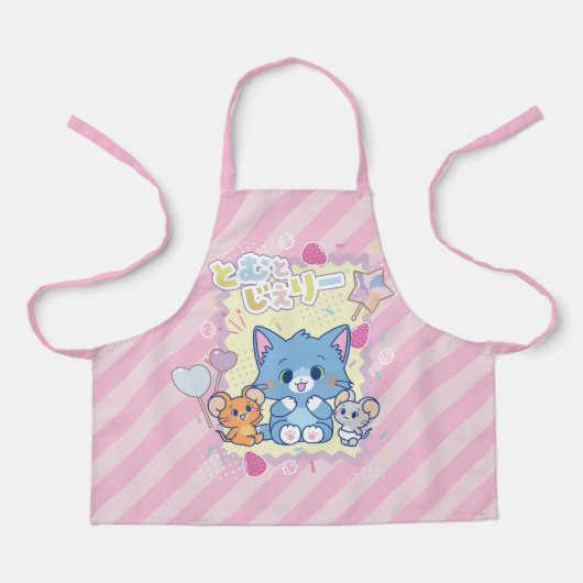 Anime Tom en Jerry Strawberry Fun Schort (Voorkant)