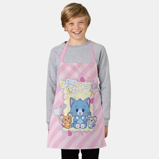 Anime Tom en Jerry Strawberry Fun Schort (Gedragen)