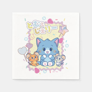 Anime Tom en Jerry Strawberry Fun Servet