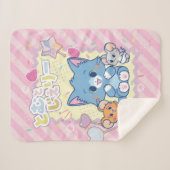 Anime Tom en Jerry Strawberry Fun Sherpa Deken (Voorkant (horizontaal))