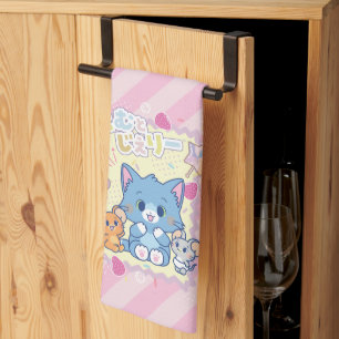 Anime Tom en Jerry Strawberry Fun Theedoek