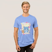 Anime Tom en Jerry Strawberry Fun Tri-Blend Shirt (Voorkant volledig)