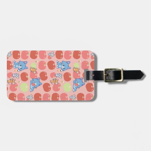 Anime Tom, Jerry en Tuffy Apple Patroon Bagagelabel (Voorkant horizontaal)