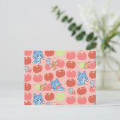 Anime Tom, Jerry en Tuffy Apple Patroon Briefkaart (Staand voorkant)