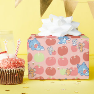 Anime Tom, Jerry en Tuffy Apple Patroon Cadeaupapier