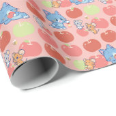 Anime Tom, Jerry en Tuffy Apple Patroon Cadeaupapier (Rol Hoek)