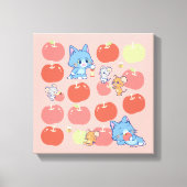 Anime Tom, Jerry en Tuffy Apple Patroon Canvas Afdruk (Voorkant)