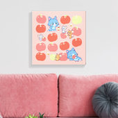 Anime Tom, Jerry en Tuffy Apple Patroon Canvas Afdruk (Insitu (Woonkamer))