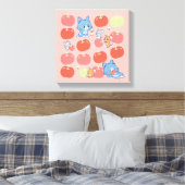 Anime Tom, Jerry en Tuffy Apple Patroon Canvas Afdruk (Insitu (Slaapkamer))