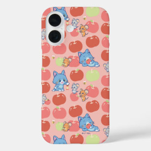 Anime Tom, Jerry en Tuffy Apple Patroon iPhone 16 Hoesje