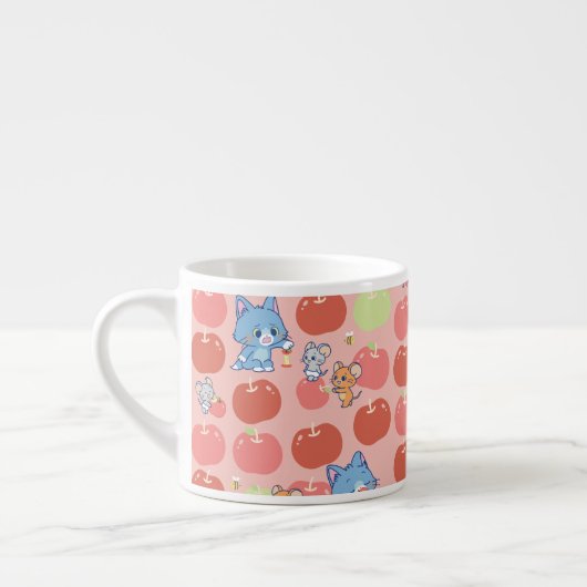Anime Tom, Jerry en Tuffy Apple Patroon Espresso Kop (Links)