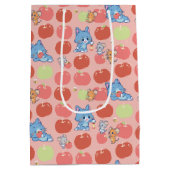 Anime Tom, Jerry en Tuffy Apple Patroon Medium Cadeauzakje (Achterkant)