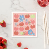 Anime Tom, Jerry en Tuffy Apple Patroon Servet (Insitu)