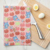 Anime Tom, Jerry en Tuffy Apple Patroon Theedoek (Quarter Fold)