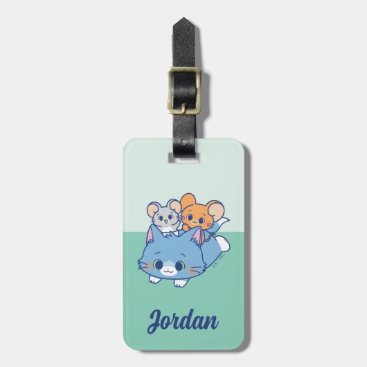 Anime Tom, Jerry en Tuffy Bagagelabel (Voorkant verticaal)