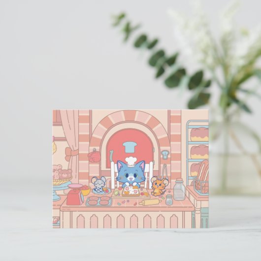 Anime Tom, Jerry en Tuffy Bakery Briefkaart (Staand voorkant)