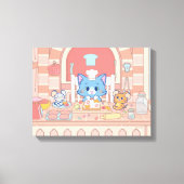 Anime Tom, Jerry en Tuffy Bakery Canvas Afdruk (Voorkant)