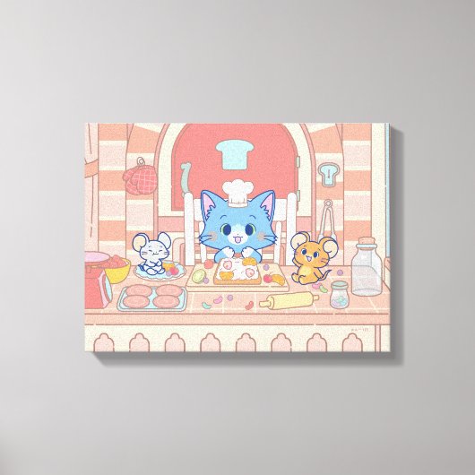 Anime Tom, Jerry en Tuffy Bakery Canvas Afdruk (Voorkant)