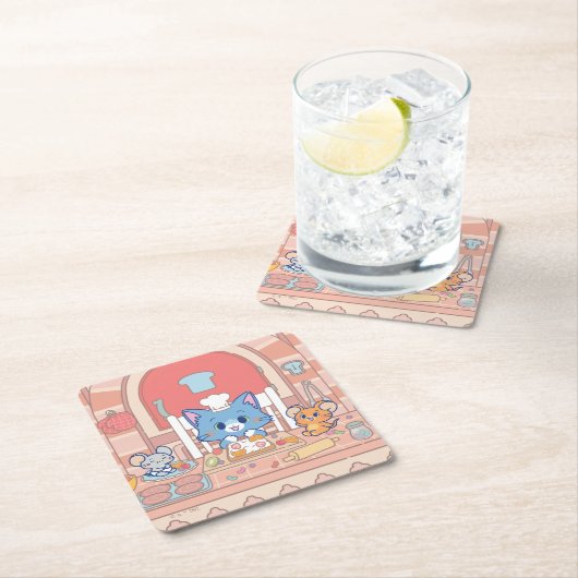 Anime Tom, Jerry en Tuffy Bakery Kartonnen Onderzetters (Insitu)