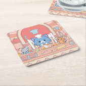 Anime Tom, Jerry en Tuffy Bakery Kartonnen Onderzetters (Schuin)