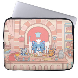 Anime Tom, Jerry en Tuffy Bakery Laptop Sleeve