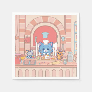 Anime Tom, Jerry en Tuffy Bakery Servet