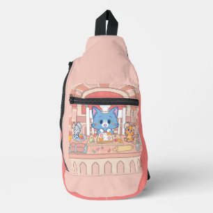 Anime Tom, Jerry en Tuffy Bakery Sling Bag